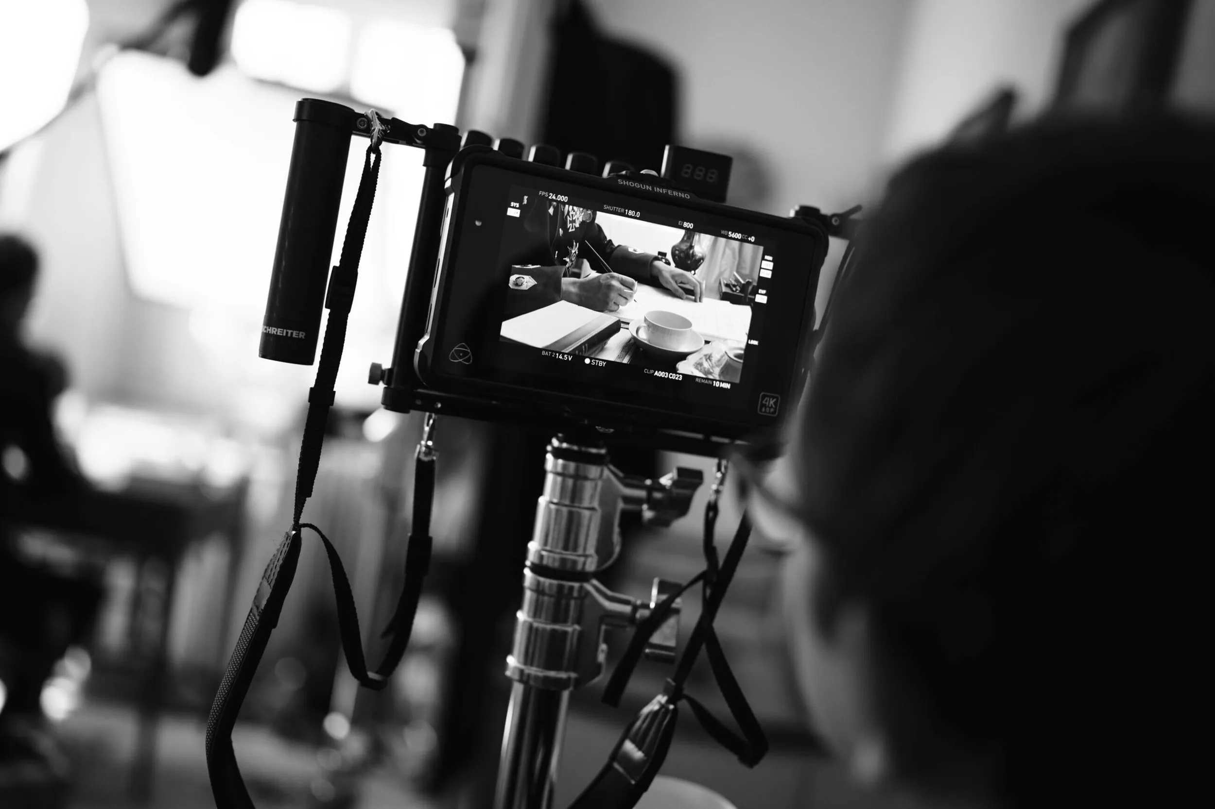 Behind the scenes: the camera team aligning the setup